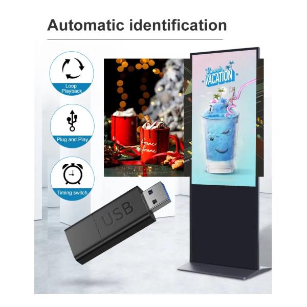 43 Inch Indoor Floor Standing Digital Signage For Advertising ODM