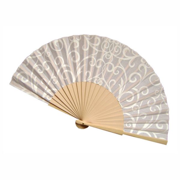 High Quality Polyester Cotton and Paper Wood Hand Fan Handcrafted Hand Fan for Party