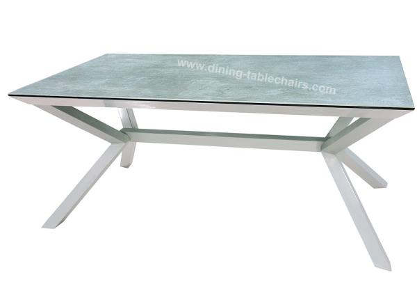 Steady Ceramic Topped Dining Table Heavy Duty Stainless Steel Leg Oil Proof