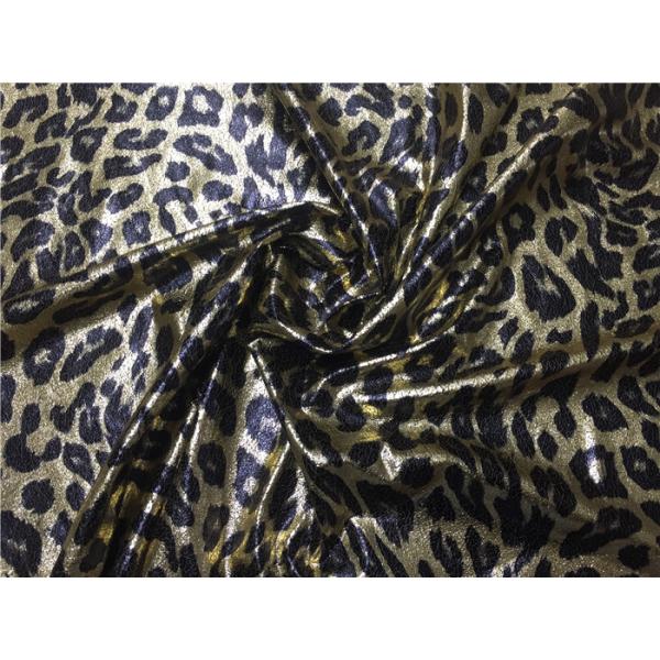 Gold Leopard Suede Fabric / Imitation Leather Fabric 0.35mm Thickness