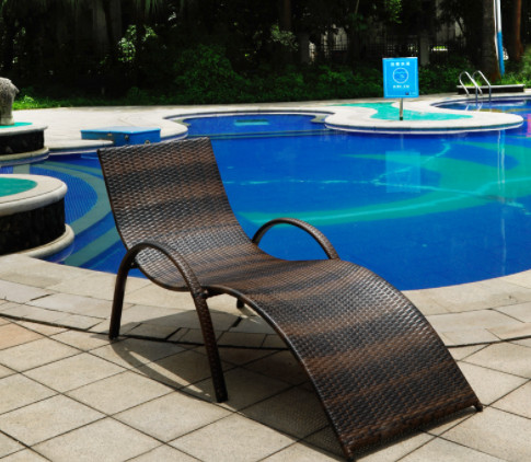 CE BSCI S Shape Stylish Practical Outdoor Sun Lounger Villa Courtyard Pool Garden