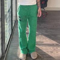 Pantalons à jambes larges à mohair unisexe à corde longue, vêtements de rue, chaussures de course, chaussures de survêtement pour hommes