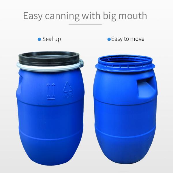 Cylinder HDPE Plastic Container 30l 160l With Iron Hoop