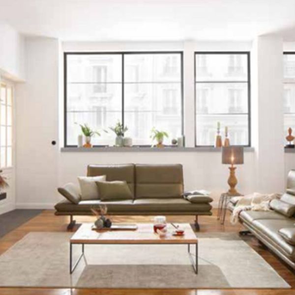 Modern Italy Synthetic Leather Sofa L Shape Villa Adjustable Armrest Lounge Sofas