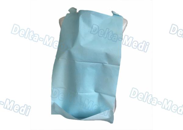 Light Blue Waterproof Disposable Patient Bibs , Adults Custom Disposable Bibs With Pocket