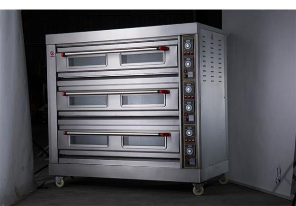 Forno de cozimento industrial de aço inoxidável de três plataformas do hotel para o pão de cozimento, a cookie, e o pão francês e assim por diante.