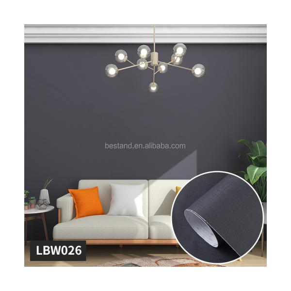 Moderno estilo de diseño más ligero de color gris de cáscara y pegamento papel tapiz autoadhesivo de pared texturizada que cubre la superficie de Matt para el comercio
