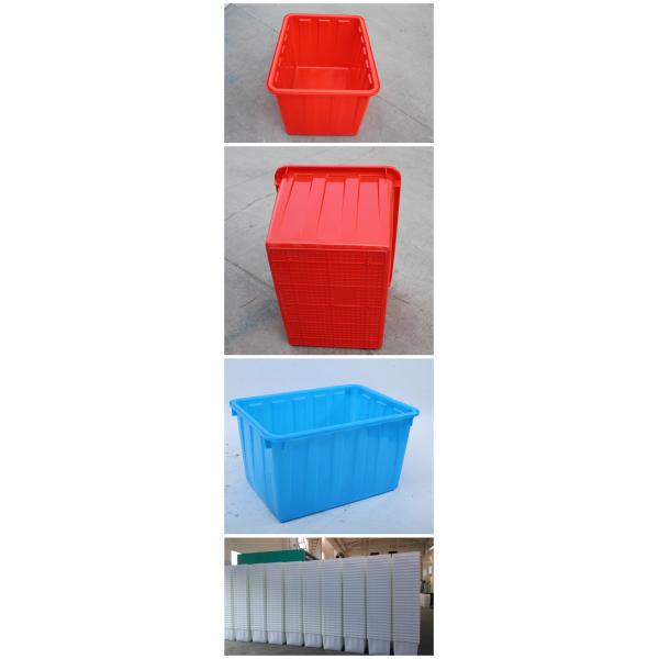 Коробок ящика ткани В140 ушатов пластиковых, голубых/красных промышленных штабелируя больших пластиковых
