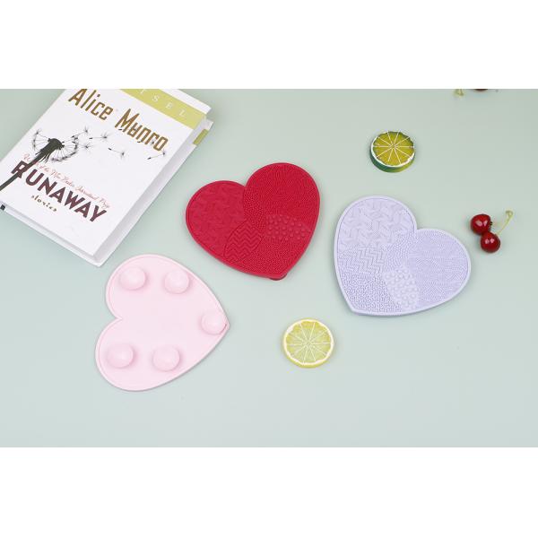 Heart Shaped Silicone Makeup Mat Suction Cup Brush Cleaning Pad