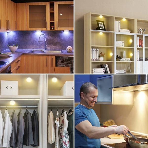 RoHS 4000k Dia65mm*25mm Remote Control Under Cabinet Light
