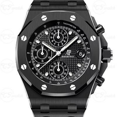 Reloj cronógrafo automático Audemars Piguet Royal Oak Offshore 44mm Calibre 3126 con caja de cerámica negra y cristal de zafiro, deportivo de lujo