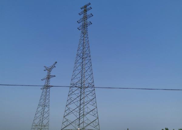 4 Legs Overhead Electric Power Tower ，High Voltage Q345B / Q235B Steel Grade  Electric Towers