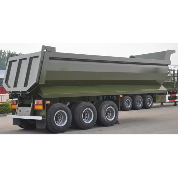 Mechanical Suspension Heavy Duty Semi Trailers , U Shape 40 T Load Capacity Rear Dump Tipper Semi Trailer