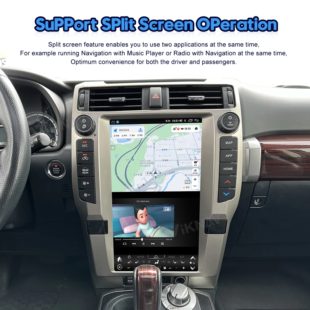 Android Toyota 4Runner Head Unit Авто стерео 2010-2023 Мультимедийный проигрыватель Замена