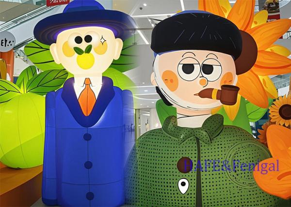 Giant Outdoor Inflatable Art Festival Cartoon Atmosphere Decoration With LED Lights