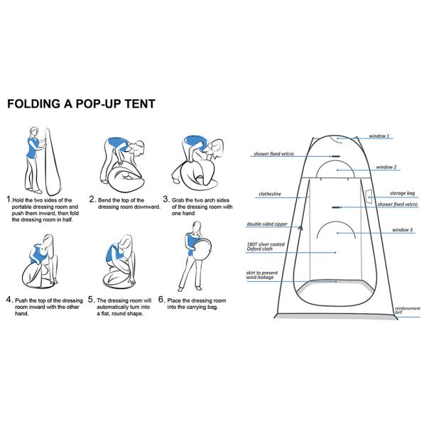 Pop Up Privacy Tent Shower Tent Portable Outdoor Camping Bathroom Toilet Tent Changing Dressing Room Privacy Shelters