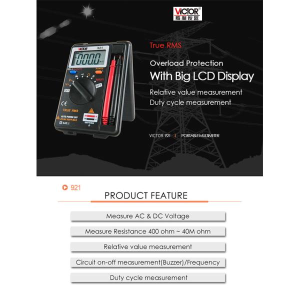 Foldable Mini Palm VICTOR Digital Multimeter 4000 Counsts Victor Vc921