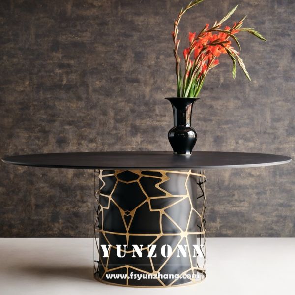 Wholesale Luxury Living Room Furniture Interior Night Club Exterior Turkey Design Black Stainless Steel Table for Wedding