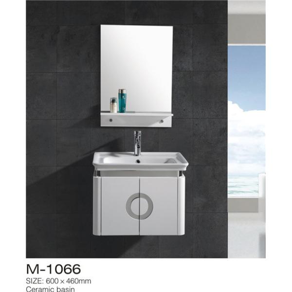 Wall Mounted Double Sink Bathroom Vanity Stable Mould Resistant Customized Color