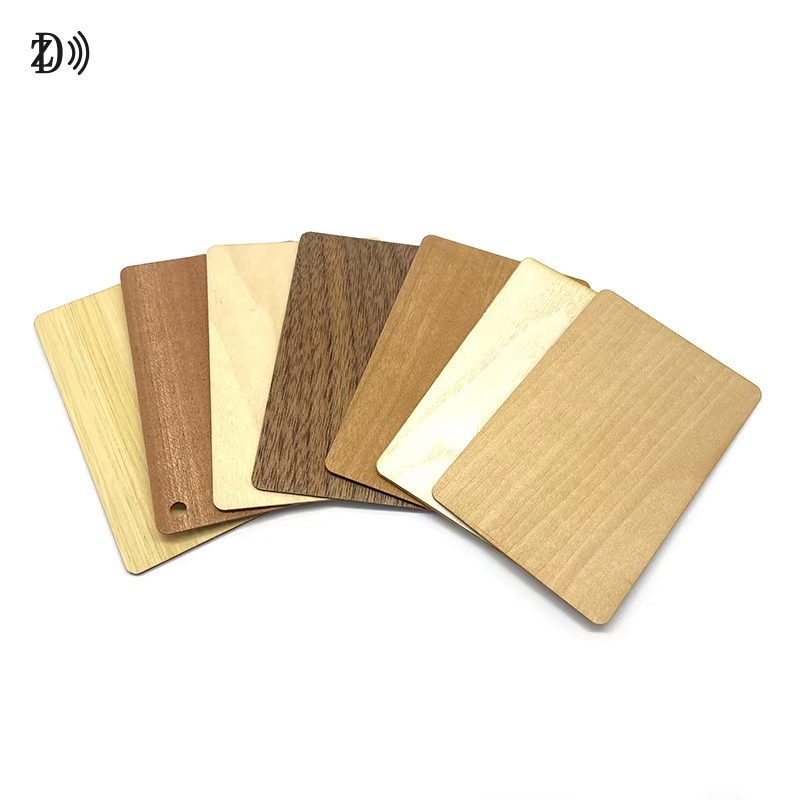 Factory Direct Sales Custom Logo Engraved Wooden RFID Business Card NFC ISO14443A 13.56MHz Blank Wood NFC Hotel Key ID Card