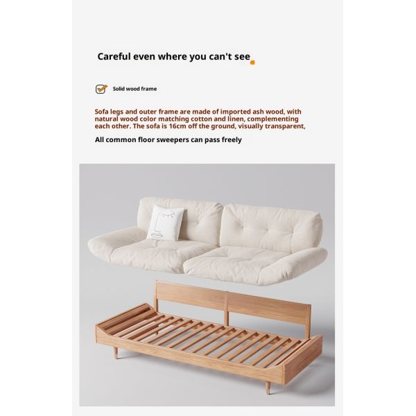 Modern Minimalist Space Saving 3 Seater Frame Sofa Fabric Solid Wood Eco-Friendly Cloud Corner Modular Sectional Sofa Living