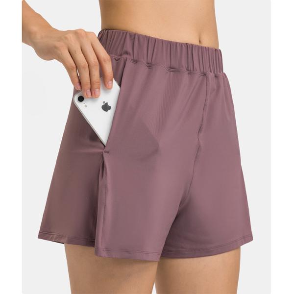 Leisure Pocket Sports Yoga Shorts Workout Running Pants Sweat Wicking