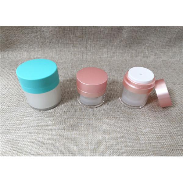 Pink / White / Blue Acrylic Lotion Bottle Double Wall Design No Dip Tube