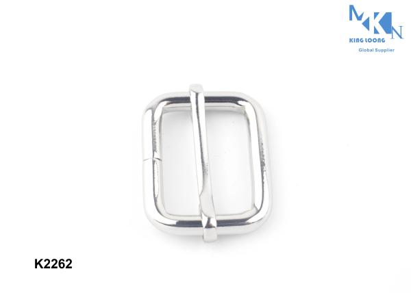 Fashion Style Belt Buckle Hardware , Shiny Silver Center Bar Belt Buckles