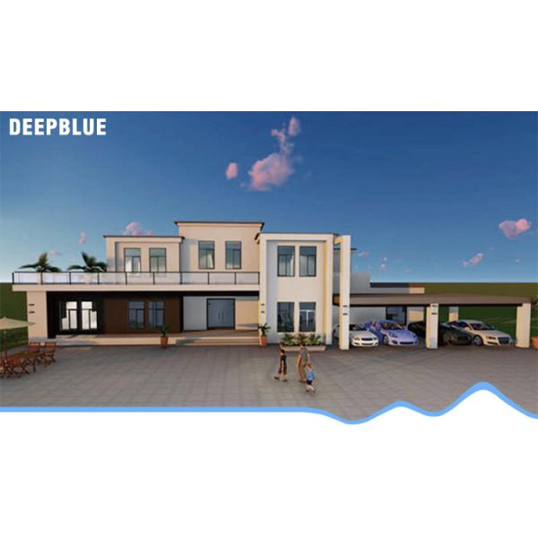 Casas prefabricadas verdes de la terraza del jardín Casa prefabricada separada del marco de acero ligero de la cubierta doble