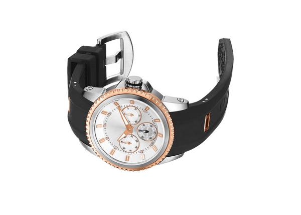 SS Sports Chronograph Watches , High Precision Quartz Watch Silicone Strap