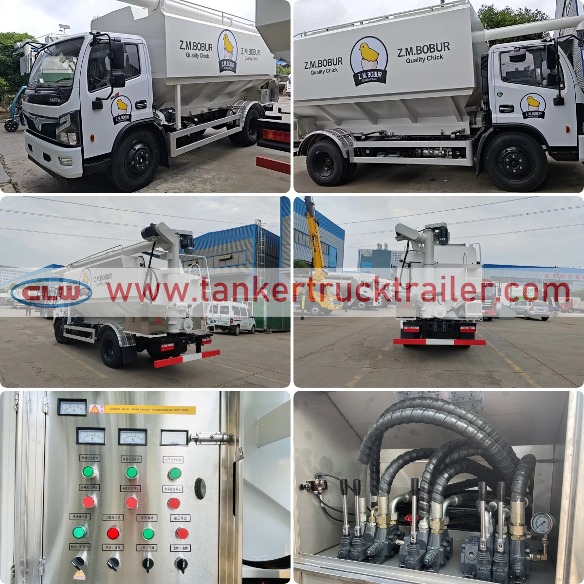 Dongfeng 4x2 3 tons 6CBM Electric Bulk Feed Truck for Feed Mill