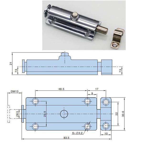 Замок 83.5x30.6mm защелки весны кнопки сплава цинка, Lockable защелка болта скольжения для предохранителя против похищения