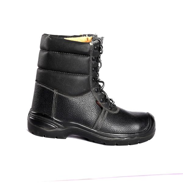 Черная расколотая коровая кожа с резкой стальной пальцы шнурки антискользящие амортизирующие рабочие обувь