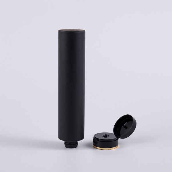 Black Soft Touch Round Inverted 250ml PE Hair Conditioner Cleansing Bottle With Flip Top Cap