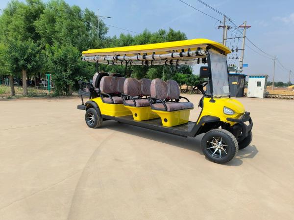 Chariot de golf tout-terrain électrique 6 + 2 sièges 8 passagers 4kw 72V 100Ah batterie au plomb acide