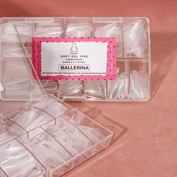Acrylic Easy Tapered Long Clear XL XXL XXXL Straight No Non C Curve Square Nail Tips Stiletto Nail Tip Full Coverage