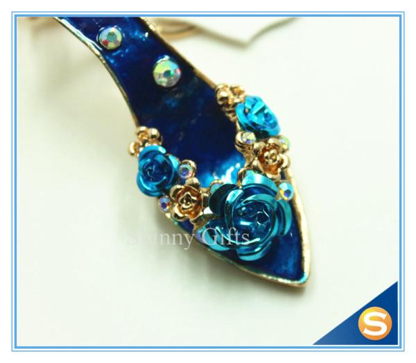 Rhinestone High Heeled Shoes Connecting Metal Key Chain Metal Charm Pendant Purse Bag Key Ring