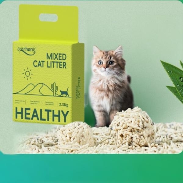 Litière pour chat personnalisée, à base de soja, pour toilettes, sable pour chat, haute absorption