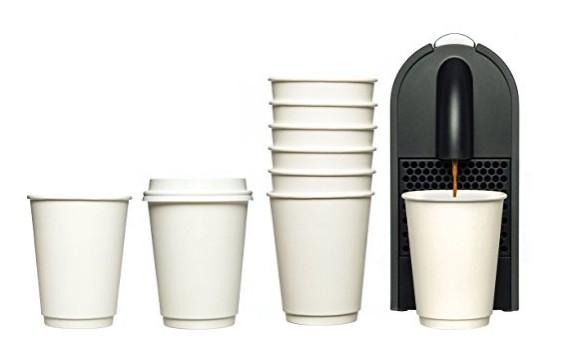White Double Walled Disposable Coffee Cups , Takeaway Paper Coffee Cups With Lids