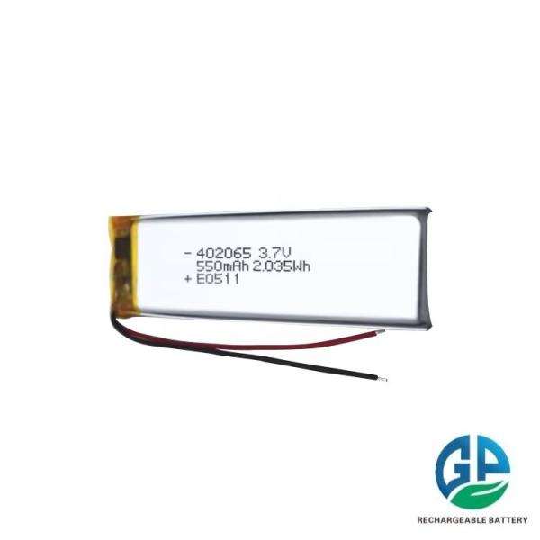 Batterie à décharge élevée 550mAh 3.7V 30C Max60C KC 402065 550mah 3.7v Batterie au lithium polymère pour appareil électronique