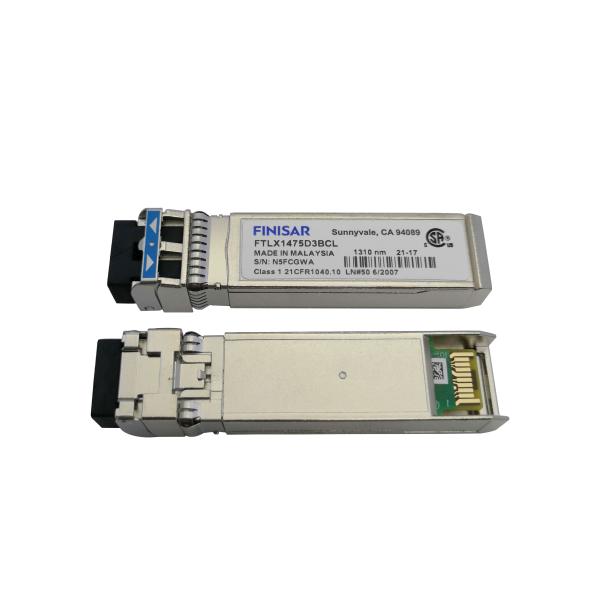 Original Finisar FTLX1475D3BCL-FC RoHS-6 Compliant 10Gb/S 10km 1310nm SMF Datacom SFP+ Transceiver