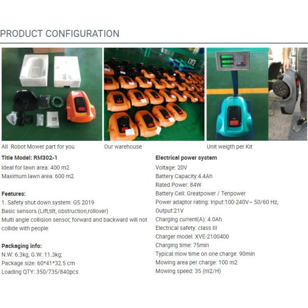 sGS Certificate 200m2 Electric Grass Mower Automatic Grass Mower 20V