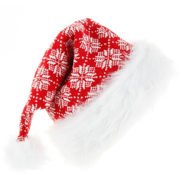Custom Knitted Wool Santa Hat Christmas Plush Striped Hat Holiday Decorations