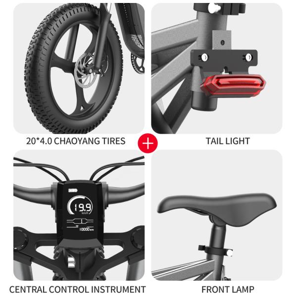55km/H Max Speed Electric City Bikes 48v 500w Electric Bike Light Operation