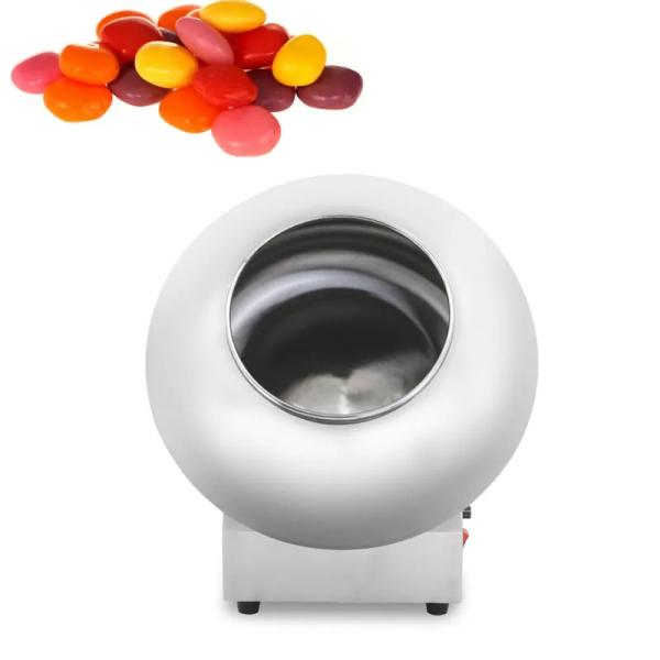Máquina de condimento de temperos para alimentos, de temperos para lanches, de almôndegas, de xarope de açúcar, de doces e de chocolates, pequena máquina de revestimento