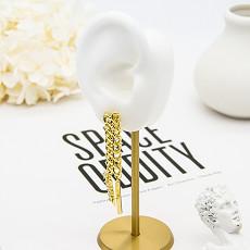 0.8 x 10mm Pearl Chandelier Earrings 14k Gold Long Hoop Earrings For Women