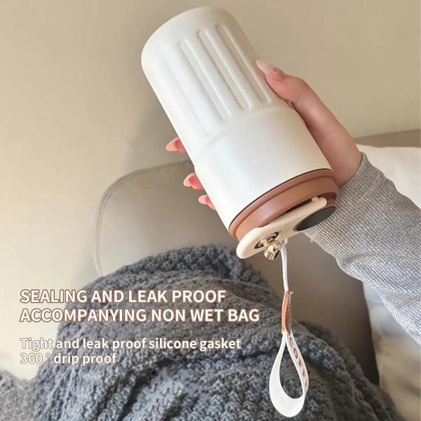 450ml Smart Temperature Display Travel Mug with Stainless Steel Material and Lanyard