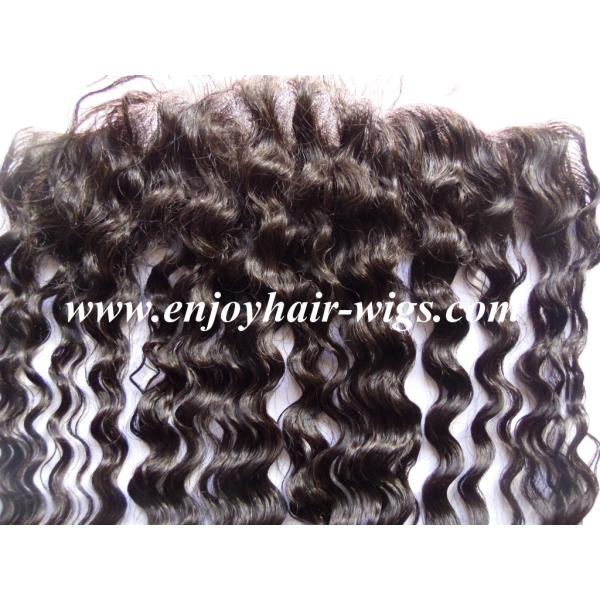 Lace frontal 13''x4'' ,malaysian virgin hair natural color deep wave 10''-24''length