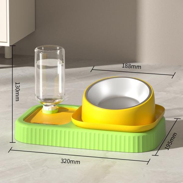 Bacia automática dobro do alimentador do animal de estimação com o distribuidor de levantamento 1.8kg da água