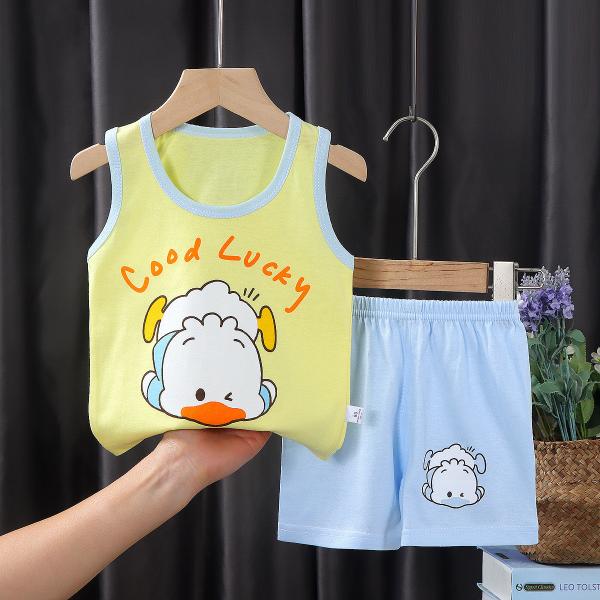 3M-9M Children's Summer Cotton Suit Girls' Shorts Clothes Boys' Sleeveless